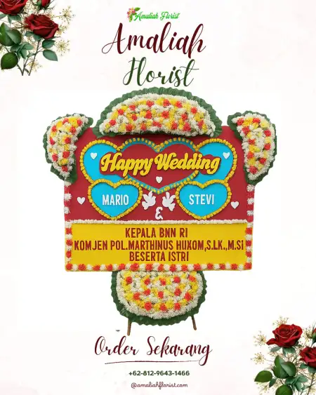 Papan Bunga Pernikahan Pelem